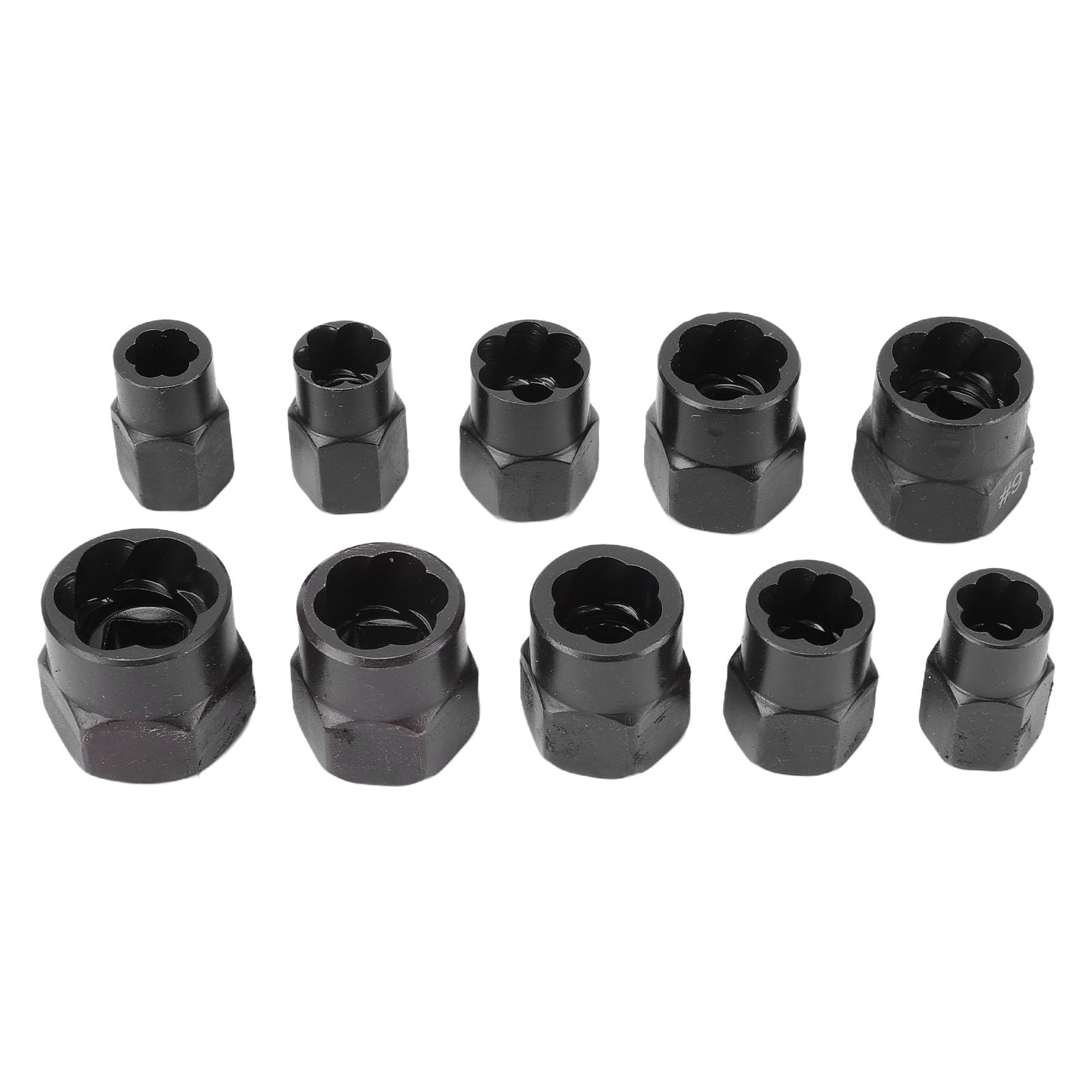 Juego de extractores de pernos 10PCS Acero 40CR |para tuercas oxidadas peladas