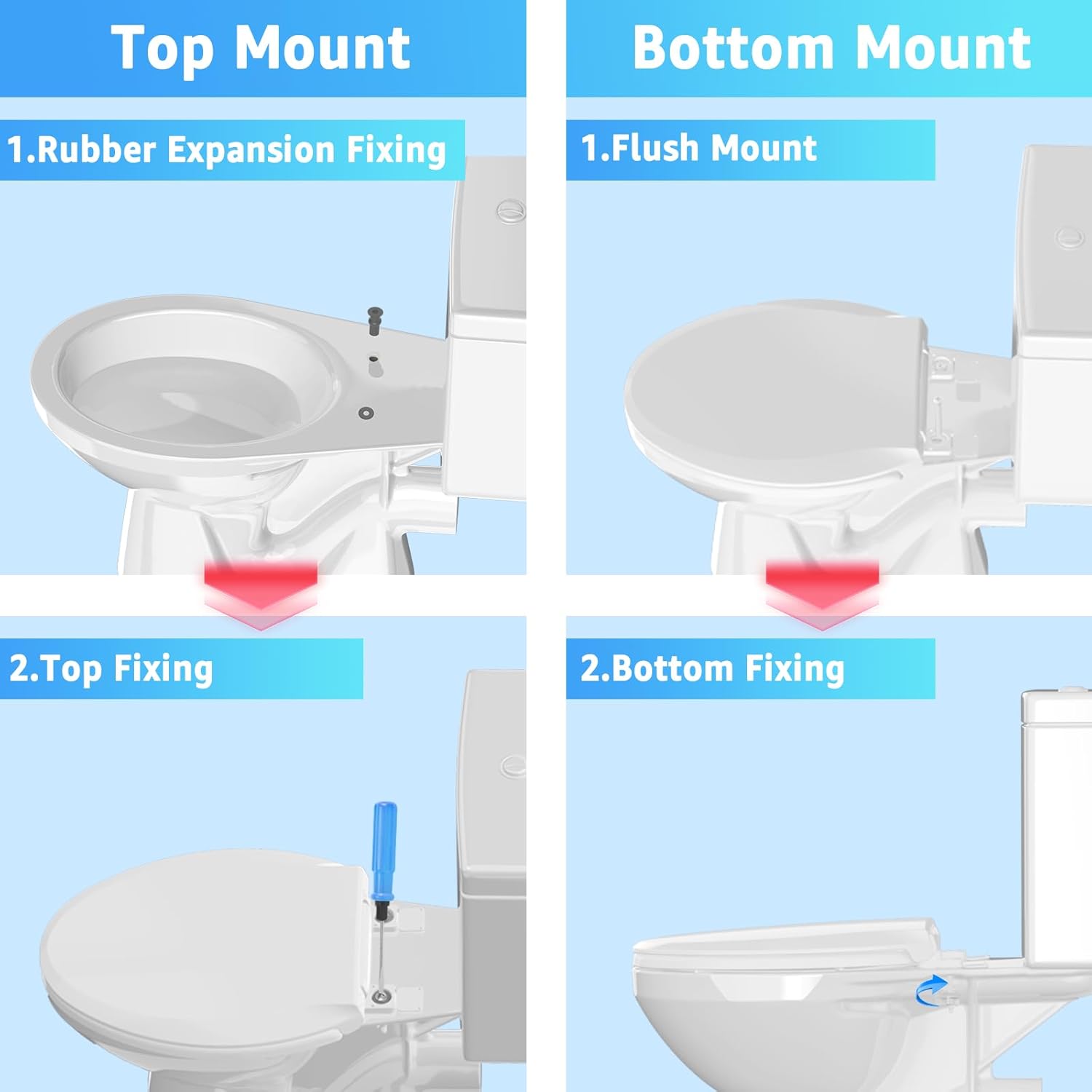 Huttdmel Elongated Toilet Seat with Toddler Seat Built In,2 in 1 Adult & Child, Soft Close, Magnetic Child Seat,Top & Bottom Mount,Never Loosen Hinges, Fits Standard Elongated Toilets 18.5'', White