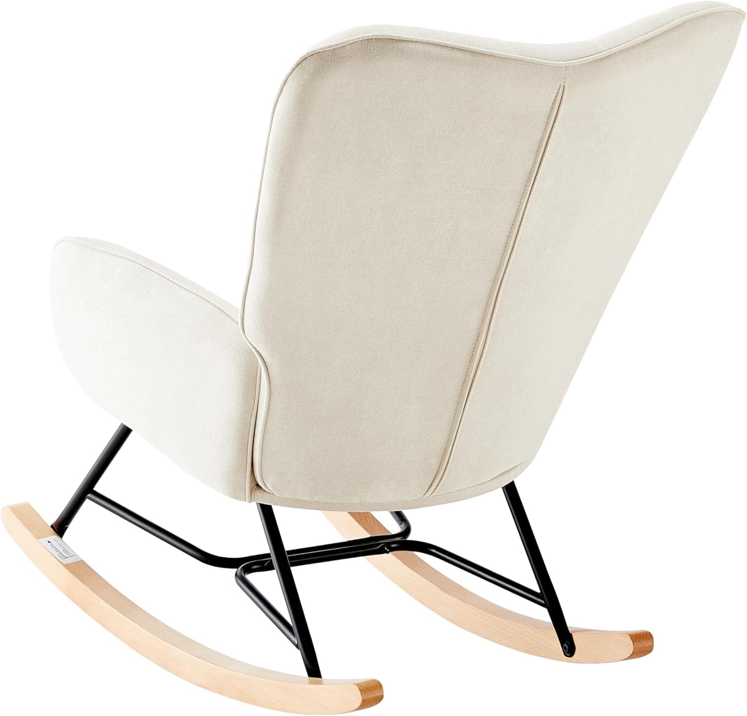 HOME DESIGN & CONFORT® Mecedora Lactancia Especial de Tela | Sillón Relax con Diseño Moderno y Ergonómico (Requiere Montaje) (Beige con Botones.) (Beige Sin Botones)