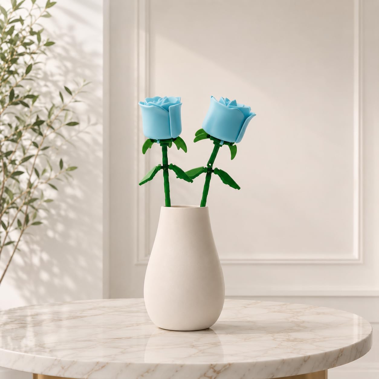 Rosas Eternas Bloques de Construcción Pack 2 - Flores Rojas para Montar DIY - Kit Manualidades Adultos - Regalo Mujer y Hombre San Valentín, Aniversario y Cumpleaños - Compatible con Rosas Lego Flores