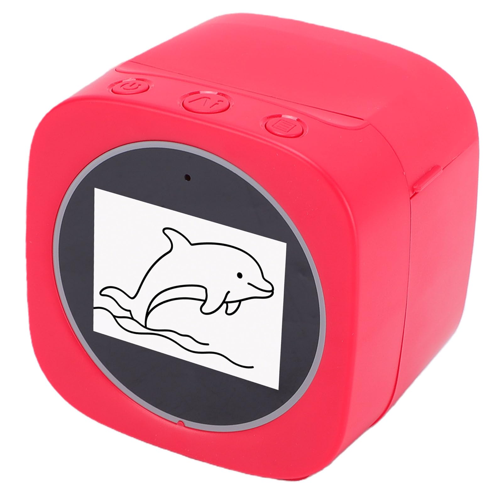 Asixxsix Mini Creatore di Adesivi Vocali AI per Bambini, Rosso | Schermo da 2,4 pollici, Voice to Image, senza inchiostro, ricaricabile, con 5 penne colorate, per lavori fai da te, foto