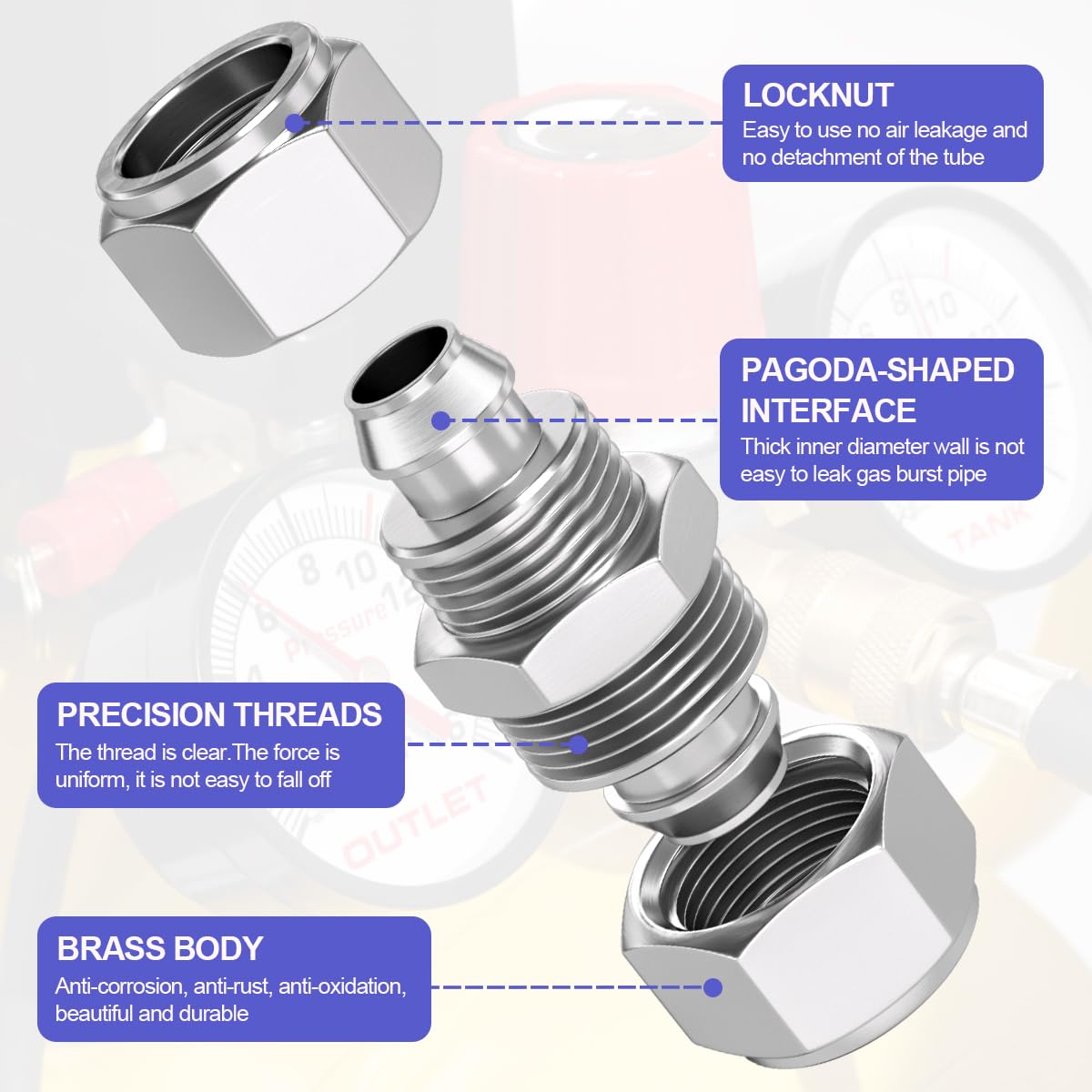 Bwintech 5 Pcs 6mm to 8mm Pneumatic Straight Reducing Push to Tube Connect Adapter Quick Reducer Fittings (KPG6-8) - Image 4