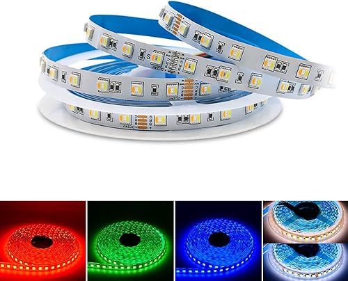 Miniatura 6 de DC12V 5in1 RGBCCT 5 colores en 1 LED 5050SMD RGBWW RGB+temperatura de color regulable sintonizable 2700K-6500K 16.4ft 60LEDs300LED luces LED