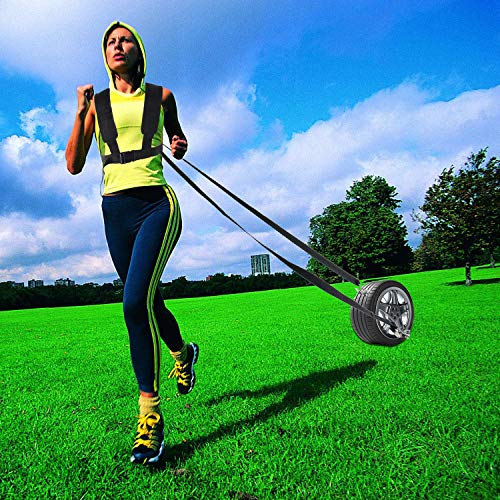 Yaesport Speed Harness Trainer Power Sled Workout Harness, Tire Pulling Harness, Football Workout Equipment Sled Harness Pull Strap Resistance Training Team Sports Speed Agility Training Kits