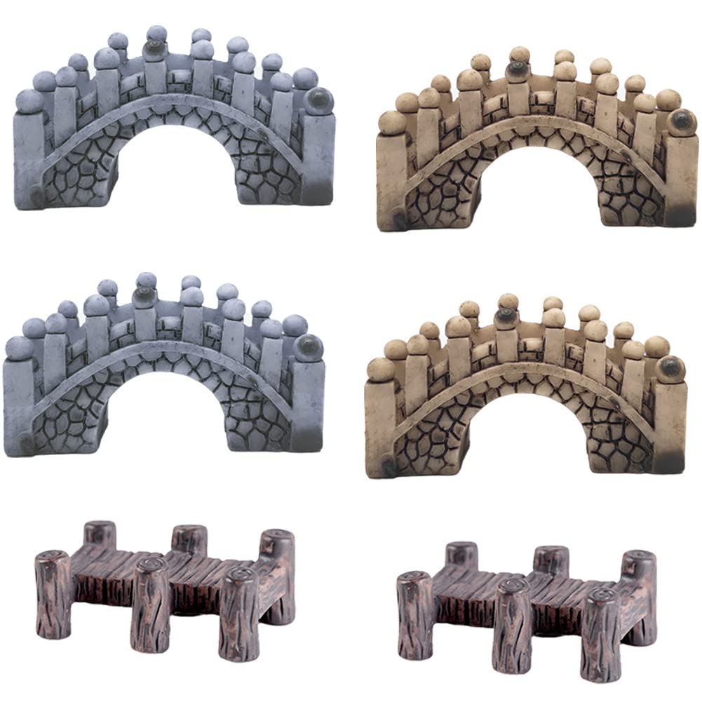 MAOMIA 3 Pcs Miniature Fairy Garden Arch Bridge Figurines, Micro Landscape Garden Bridge Terrarium Kit Dollhouse DIY Outdoor Decoration Plant Pot Ornaments