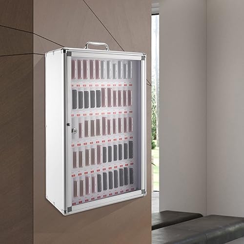 Miniatura 8 de CeRaBuRET Armario de almacenamiento de aleación de aluminio para teléfonos celulares, montado en la pared con un armario de almacenamiento móvil