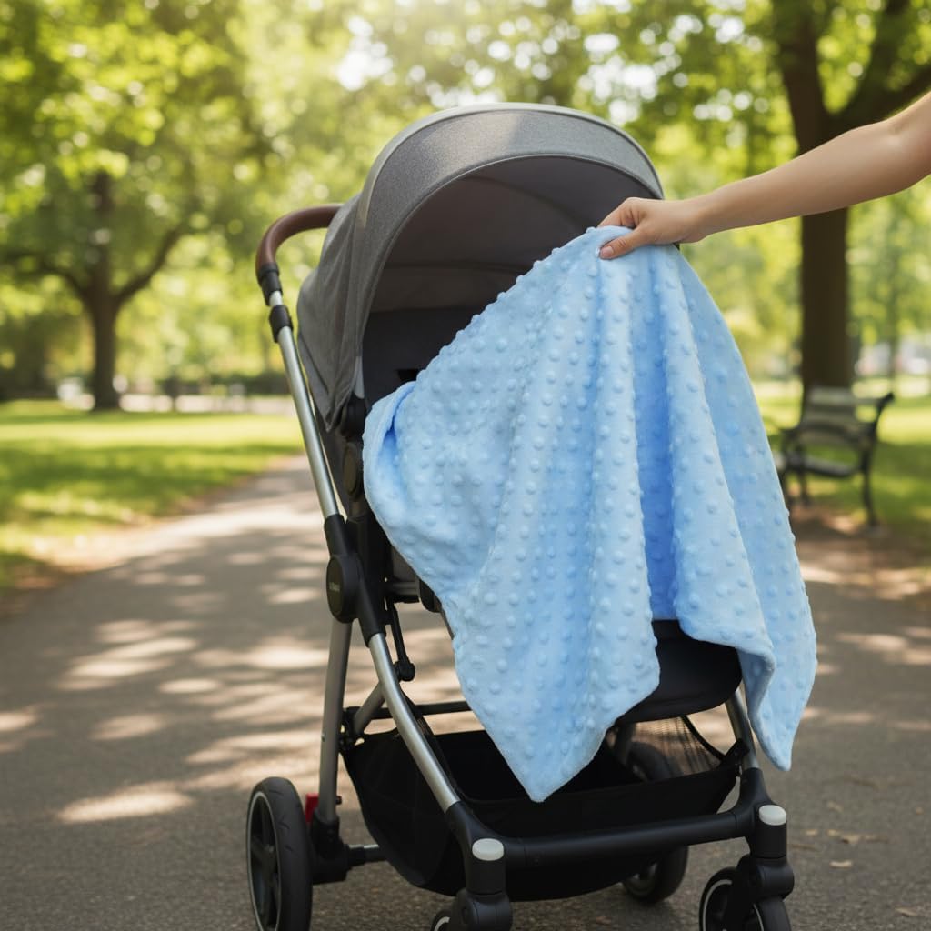 Threadart Minky Baby Blanket, 28" x 38", White Double-Sided Smooth + Dot, Ultra Soft, Newborn and Toddler, Machine Washable - Image 7