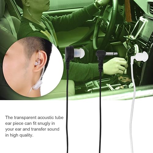 Miniatura 2 de Richer-R Auricular de radio para la aplicación de la ley, 0.138 in mono escucha solo vigilancia tubo acústico auricular auricular auricular