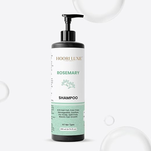 Hoori Luxe Rosemary Shampoo, Anti Hair Fall, Frizz-Free, Boosts Hair Growth, Soothes Dry Scalp, for All Hair Types, 200 ml