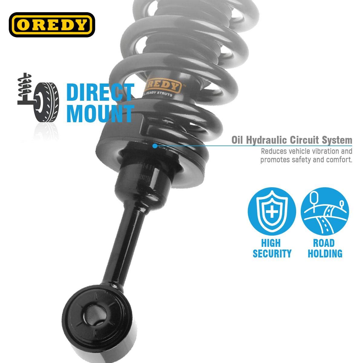M Amazon.com: OREDY 4PCs Front & Rear Struts w/Coil Springs Kit for