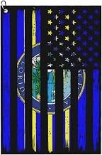 US and Flag of Doral Golf Towel 24" X 16" Microfiber Waffle Pattern Golf Accessories for Golf Bag with Carabiner Clip