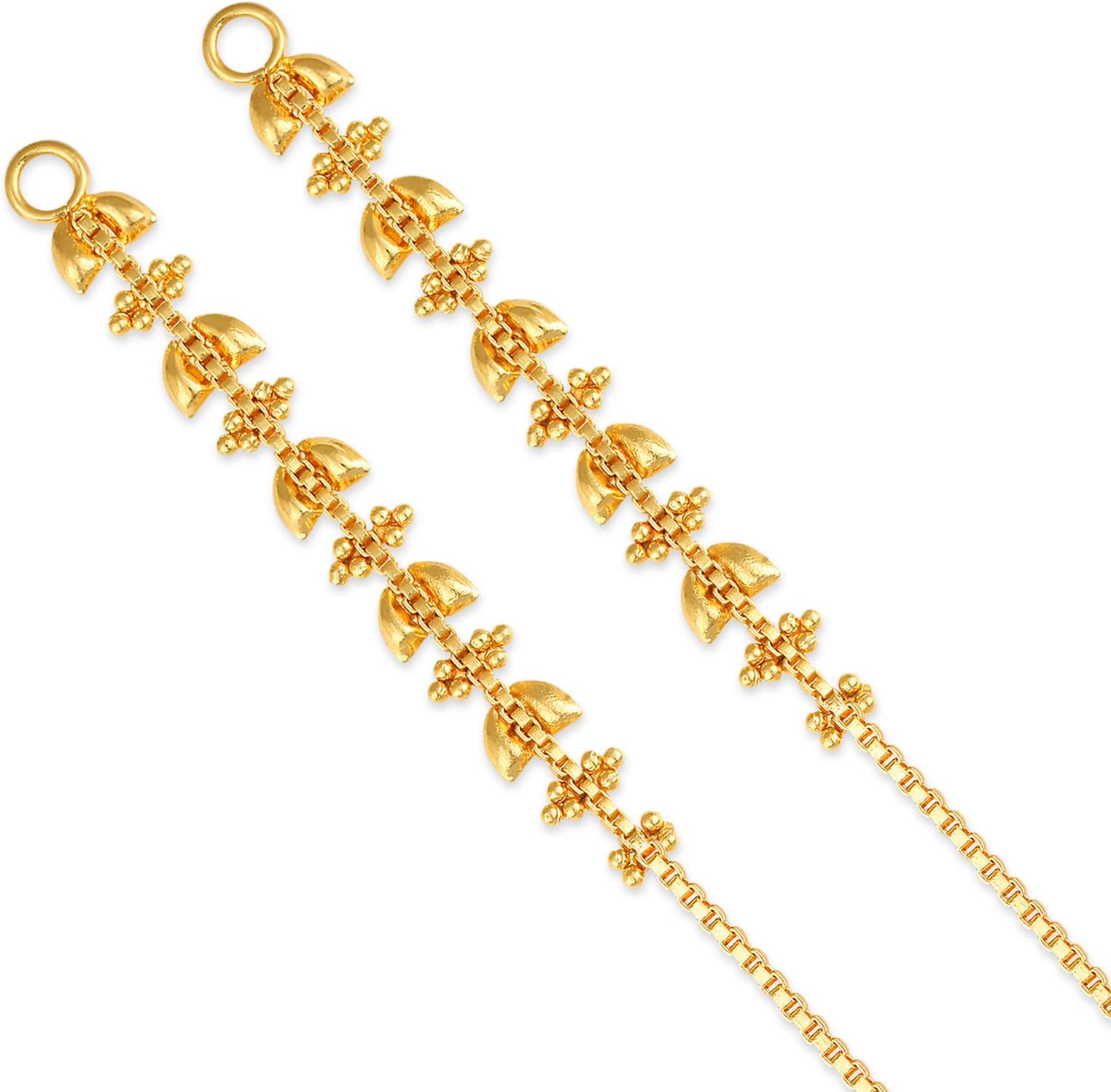 VFJ VIGHNAHARTA FASHION JEWELLERY1 One Gram Gold Plated Alloy Kanchain Ear Chain Kanoti Ear Cuff Ear To Ear Chain Valentine Day Gift For Women And Girls- (Vfj1002Kc)