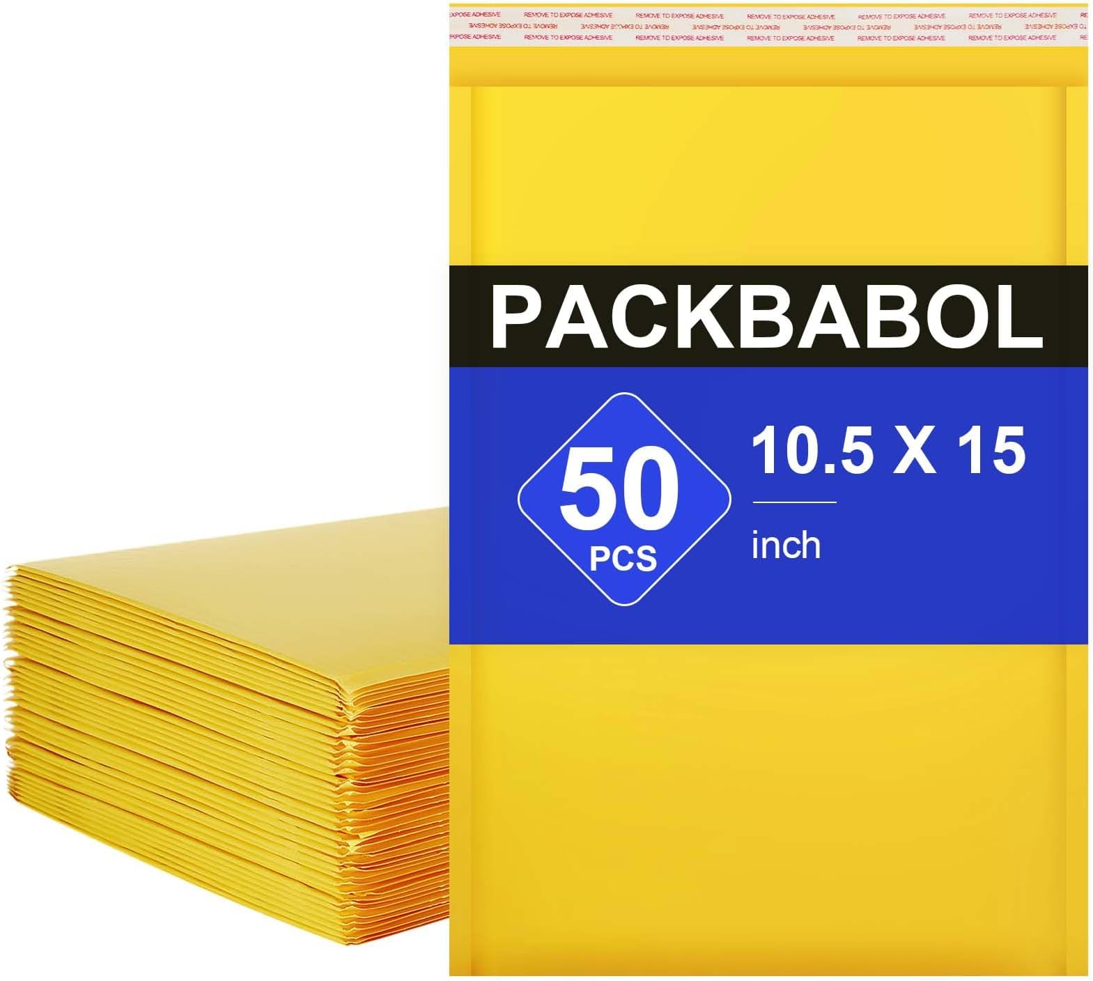 Kraft Bubble Mailers [100 Pack] 10.5 inch x 15 inch 5