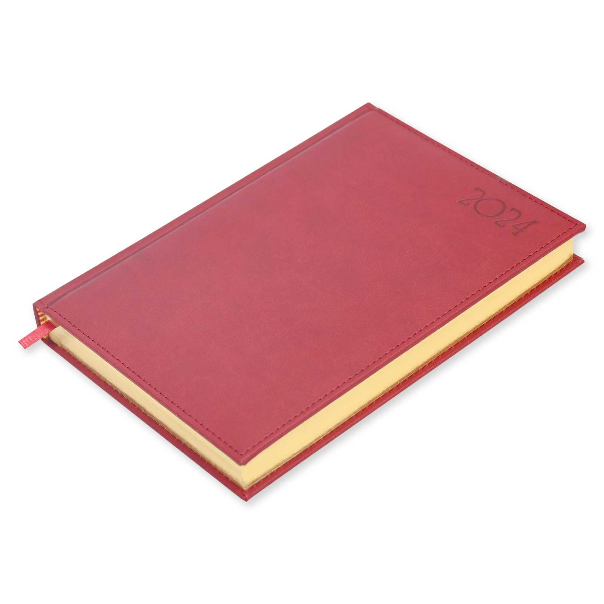 FIS Golden A5 Diary 2024 (English) Maroon - FSDI26EG24MR
