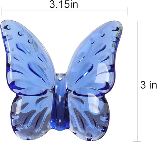 Miniatura 4 de WEISIPU Figura de mariposa de cristal coleccionable, estatua de adorno de cristal para decoración de mesa de pisapapapeles para oficina en casa,