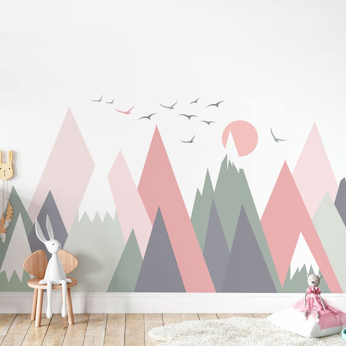 Children's Wall Stickers Baby Room Decoration Children's Wall Stickers Scandinavian Mountains Girlyka Giant Wall Sticker H40 x L60 cm - Image 2