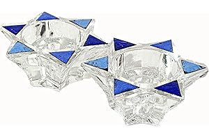 Star of David Passover Candle Holder - Captivating Shades of Blue