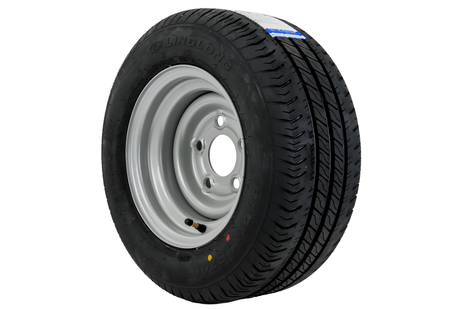 Ruota rinforzata per rimorchio 195/55 R10C 98/96N con cerchio 6Jx10" H2 5x112 ET-4. Solida e adatta a carichi fino a 900 kg.
