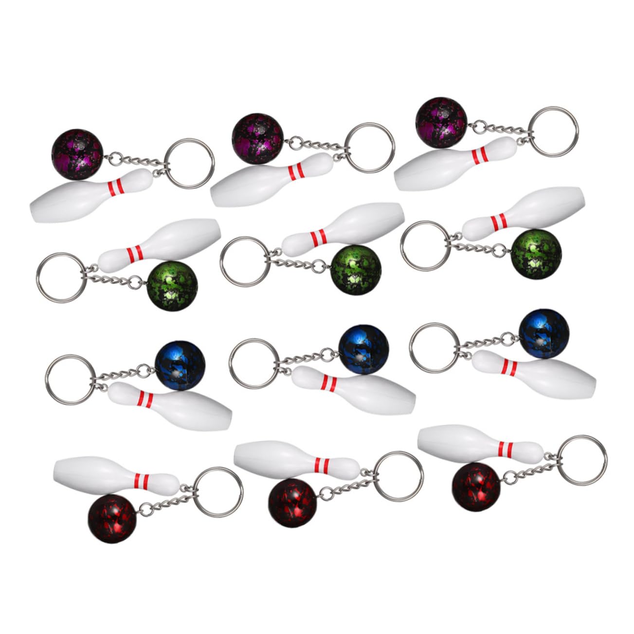 LIOOBO Llaveros De Bolos Mini Llaveros Colgantes De Diseño Deportivo Souvenirs De Bowling Para Decorar Mochilas Y Bolsos 12 Piezas X 5