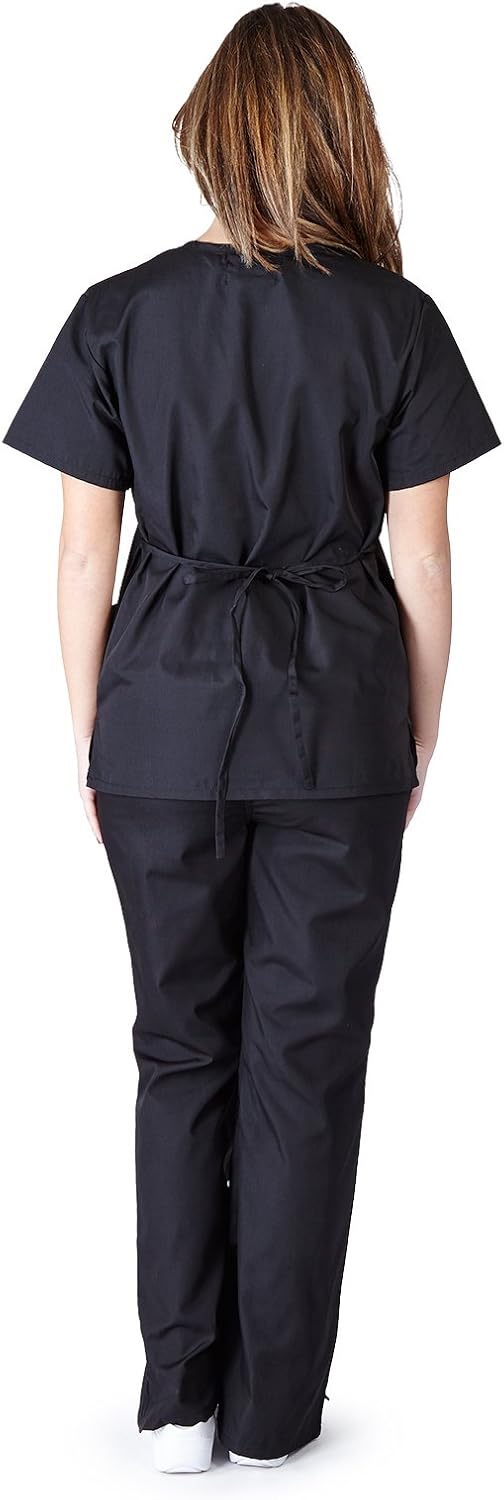 Natural Uniforms Women's Mock Wrap Scrub Set: Clothing, Shoes & Jewelry