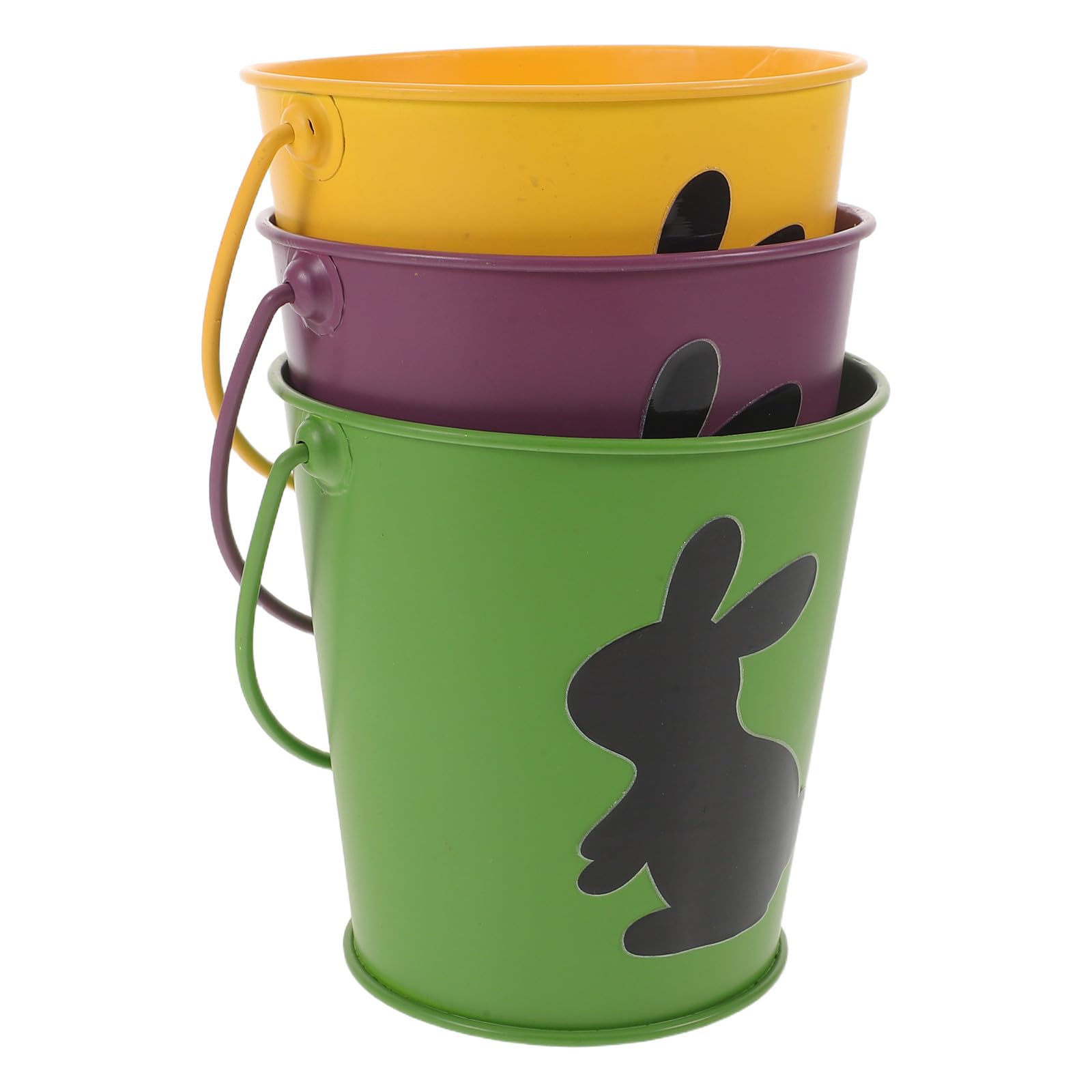 Cubos de dulces de Pascua de hierro antiroturas para asegurar la recolección con asas cómodas