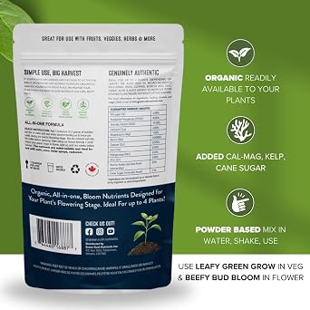 Organic Beefy Bud Bloom Plant Food Nutrients for Bloom & Flowering Stage Plants