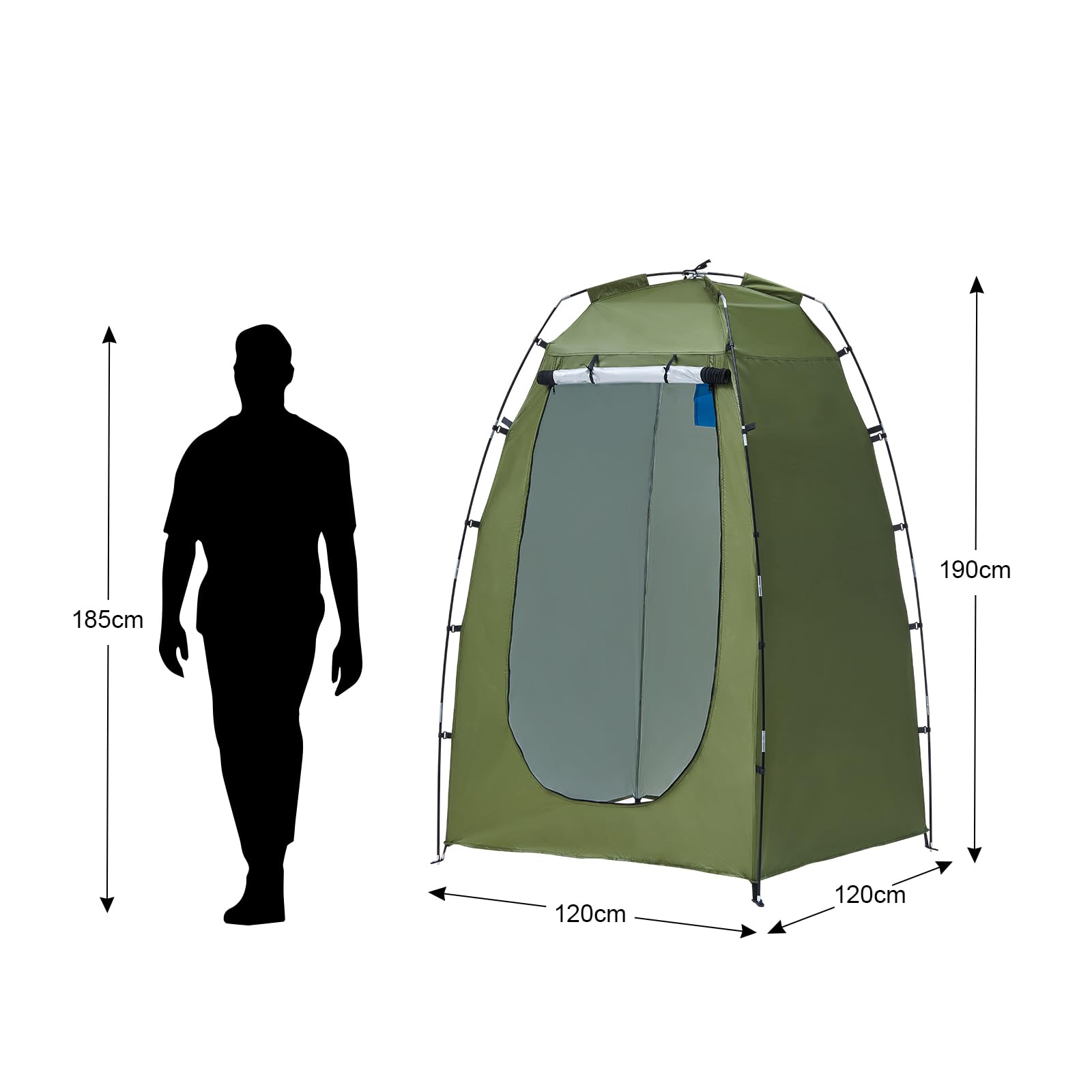 CLIPOP Tenda da bagno pop up, tenda portatile per doccia, impermeabile, anti-UV, fasciatoio per spiaggia, pesca, escursionismo, bagno, campeggio all'aperto, con borsa per il trasporto