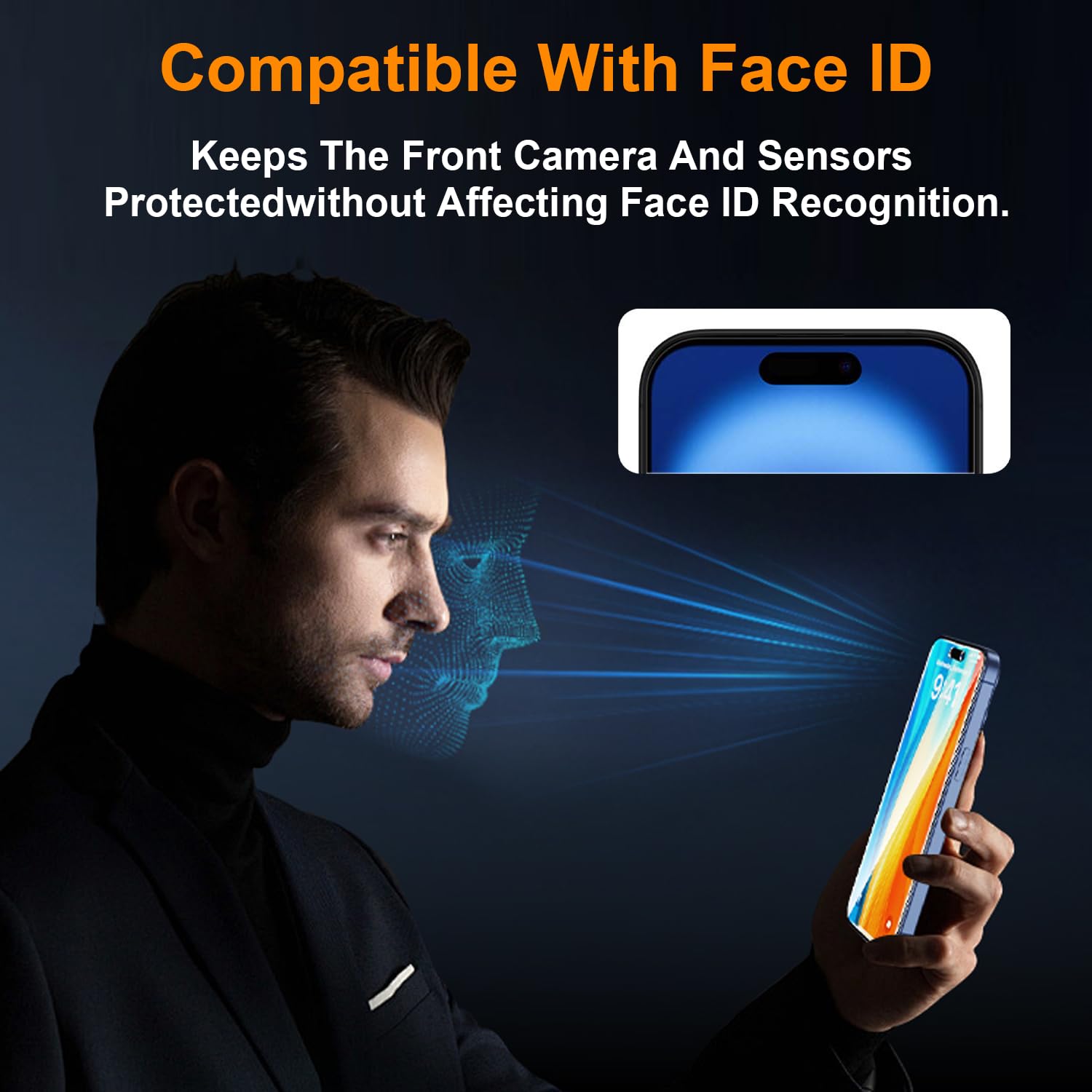 OneFish Paquete de 2 protectores de pantalla de privacidad para iPhone 16e/13/13 Pro/14-4 vías, vidrio templado antiespía de 360°, dureza 9H, bordes curvados 3D, compatible con fundas y fácil