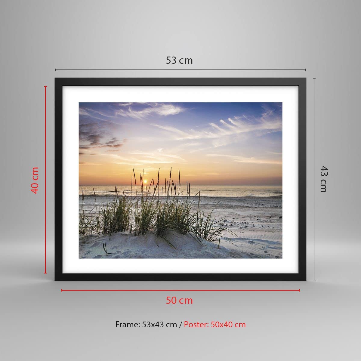ARTTOR Poster Cadre Noir 50x40 cm Affiche Paysages Maritime - 4201 - P2B