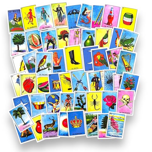 La Mejor Selección de Decoración original los mejores 10. 37 Calcomanías de Vinil de La Loteria Mexicana, Pegatinas de Cultura Mexicana, Resistentes al Agua, Juego de 54 Stickers, Estampas Decorativas para Botella de agua, Laptop (Original)