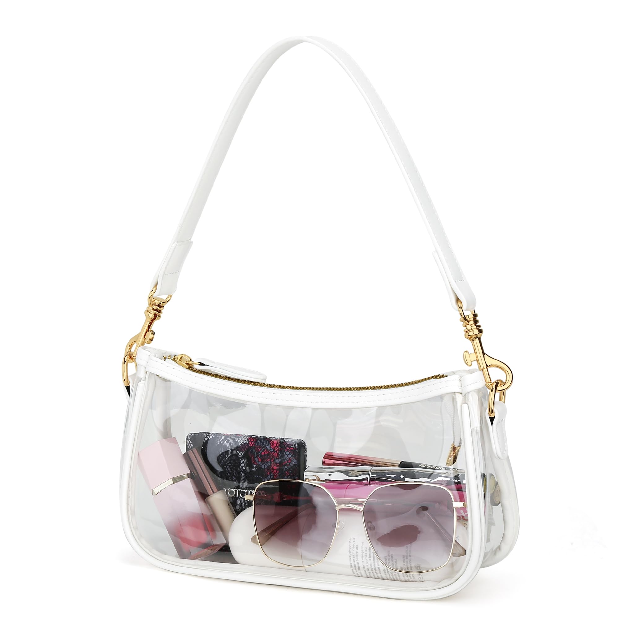KKXIU Bolso pequeño negro para mujer, bonito bolso de hombro con cierre de