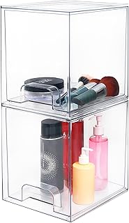Stackable Makeup Organizer and Storage, Clear Acrylic Cosmet