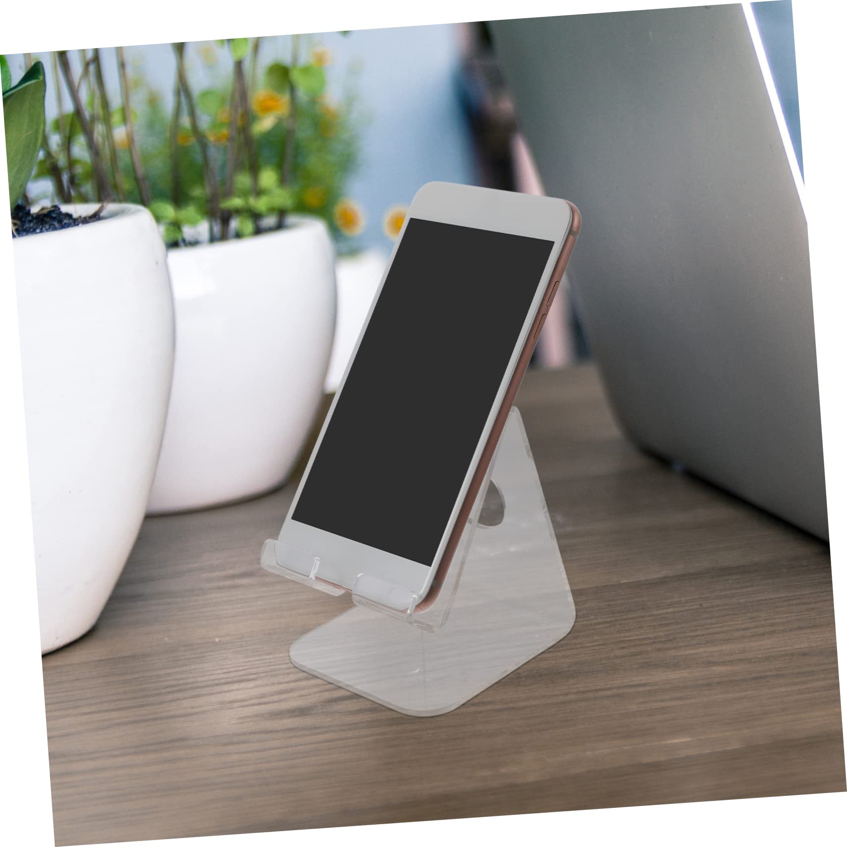 Operitacx 4pezzi Supporto Per Smartphone Trasparente Acrilico Elegante e Pratico Per Ufficio e Casa Porta Telefono Da Tavolo Per Vetrine e Organizzazione
