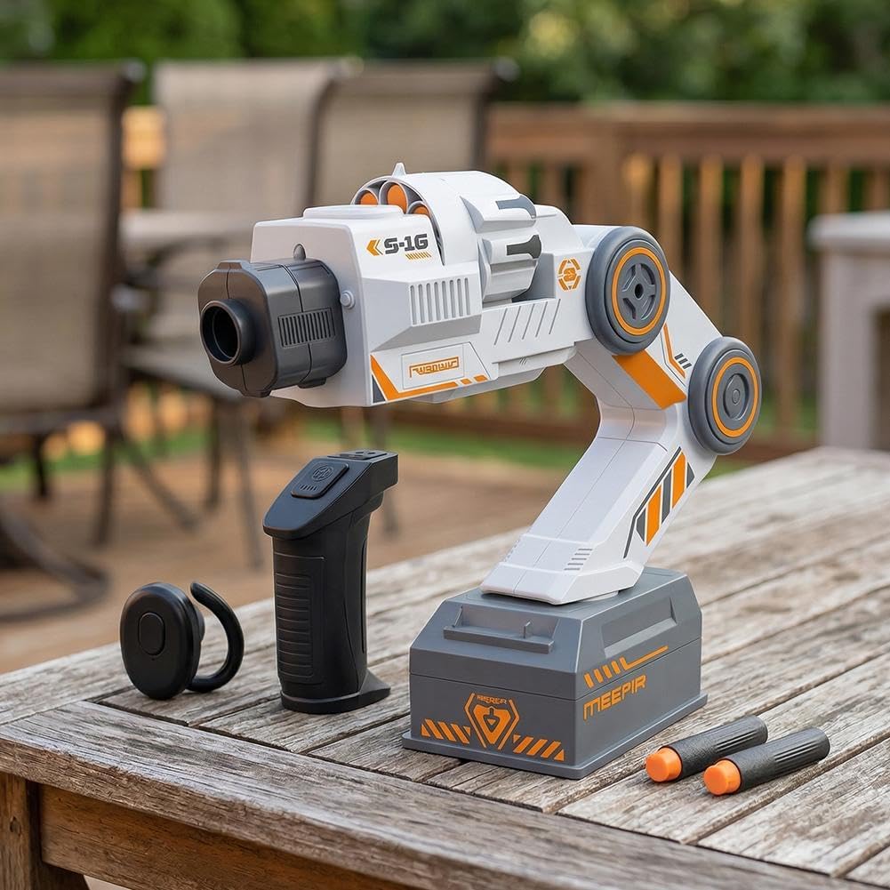Cool Inductive Robot Arm Tracking Blaster,Smart Tracking Mechanical Arm Foam Blaster, Shoulder-Mounted Blasters Robot Toy with Remote Control,Dual Control Cosplay & Inductive Game