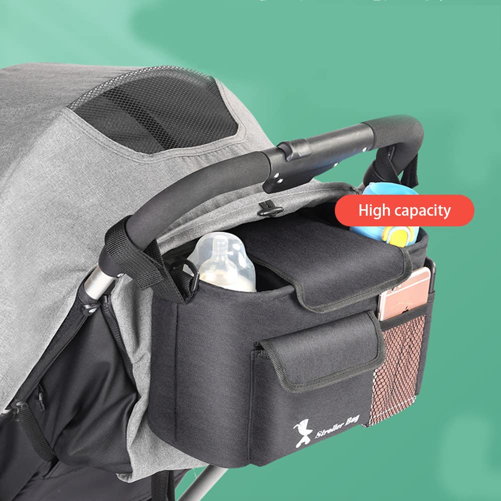 Organizer per Passeggino | Borsa Porta Passeggino Antiscivolo,Borsa Trolley da Appendere per Bambini Compatibile con la Maggior Parte degli per passeggini di Grande capacità
