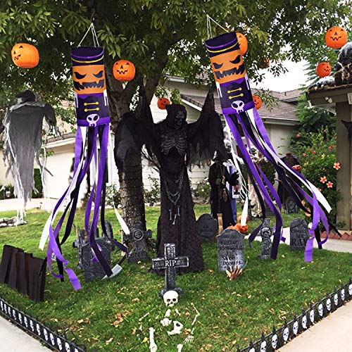 image for TURNMEON 2020 2Pack Large Halloween Windsock 60