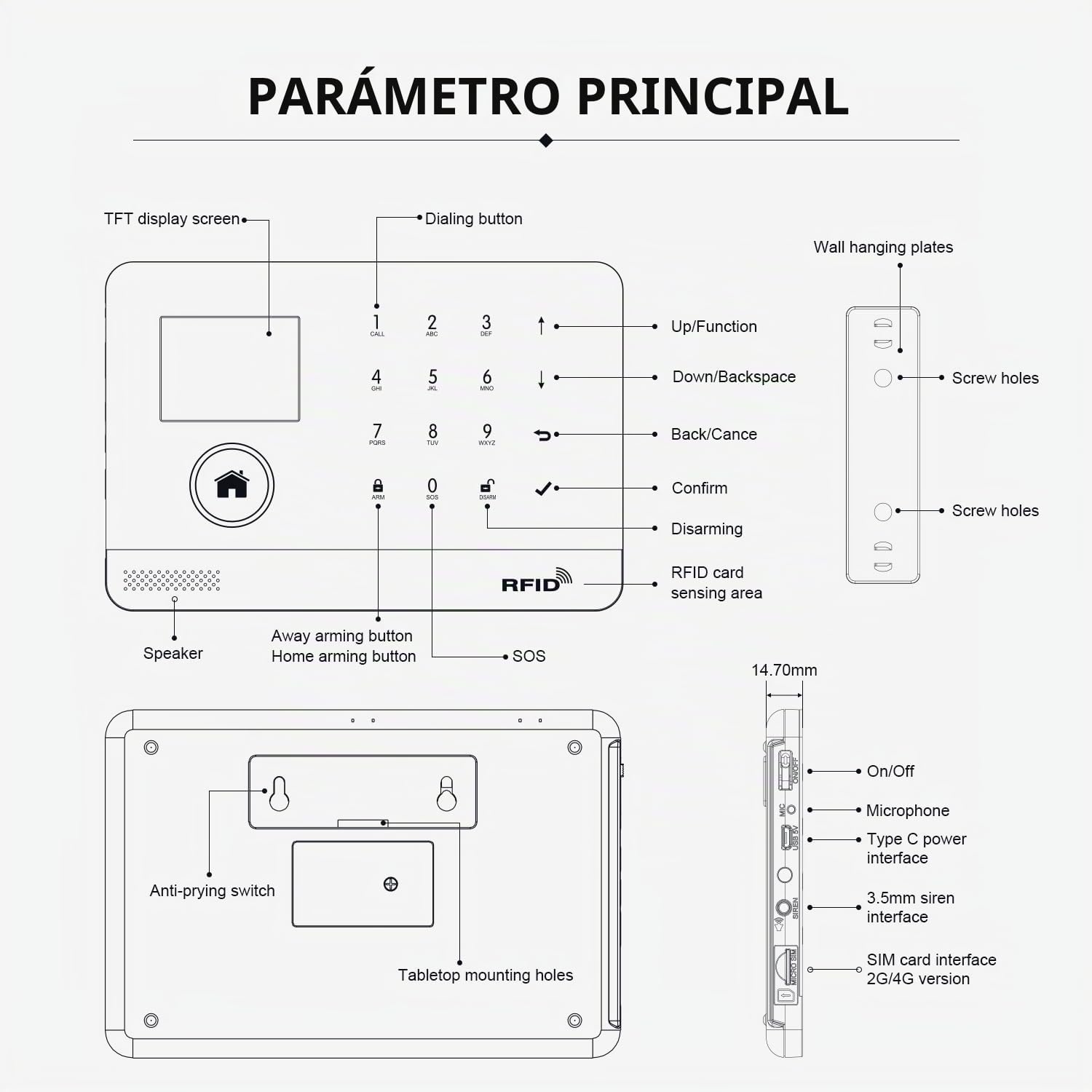 PGST Alarmas para Casa,Kits de Alarma de cámara de Seguridad inalámbrica con Sensor de Puerta y Ventana,Alertas de aplicación Tuya,Cargos mensuales gratuitos