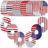 Mixweer 24 Pcs Adhesive Patches Compatible with Dexcom G7 Sweatproof Pre Cut Adhesive Tape Us Flag Cgm Sensor Patches for Continuous Glucose Monitor Protection