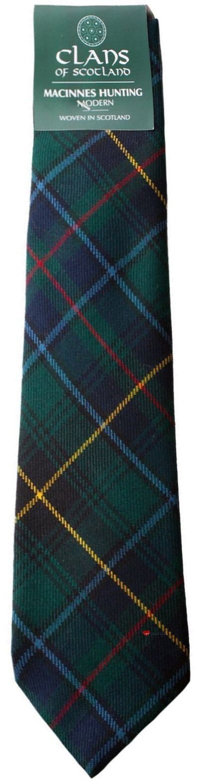I Luv Ltd Multi Macinnes Hunting Clan 100% Wool Scottish Tartan Tie