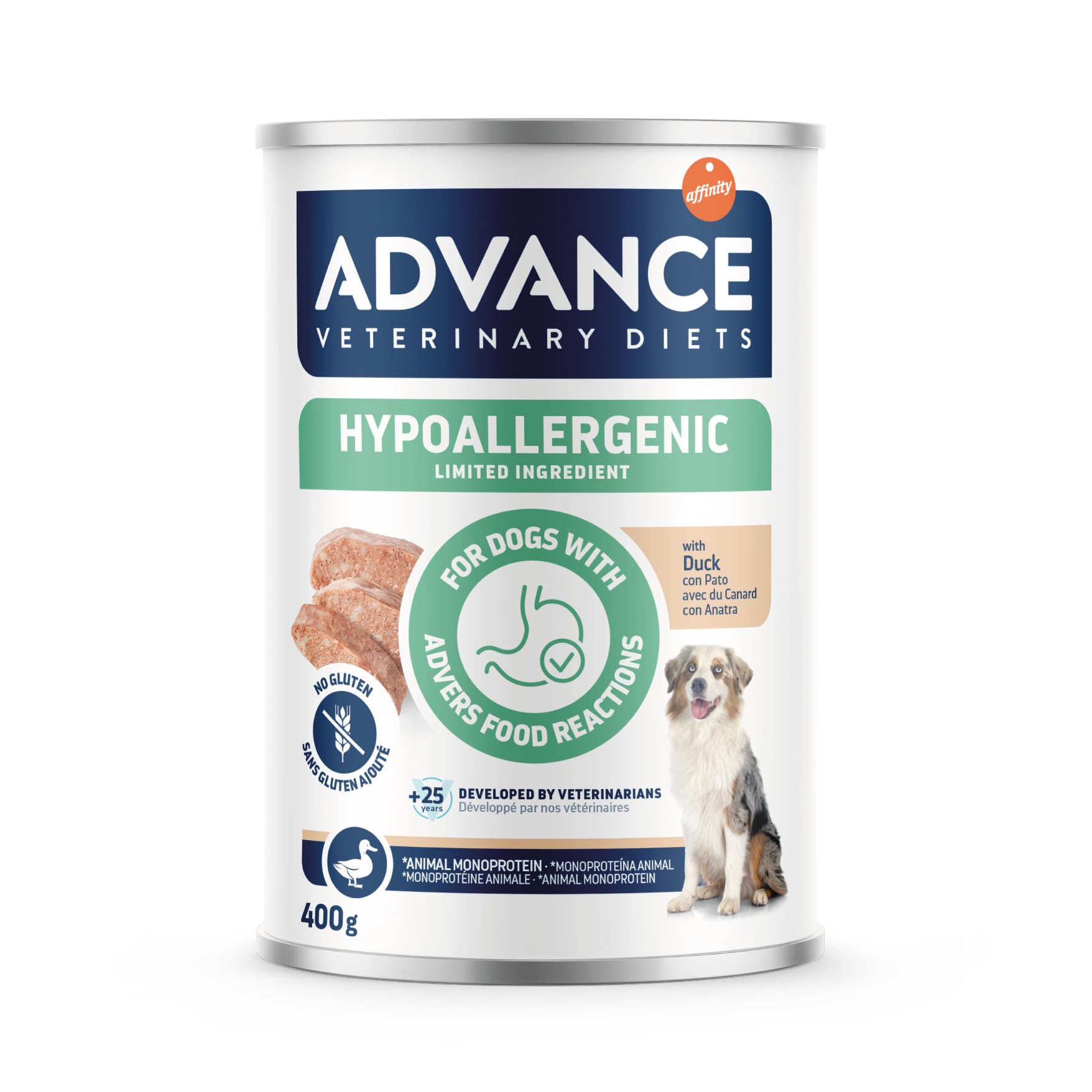 Advance Diets Cibo Umido per Cani - Hypoallergenic con Anatra - 6 scatolette da 400g