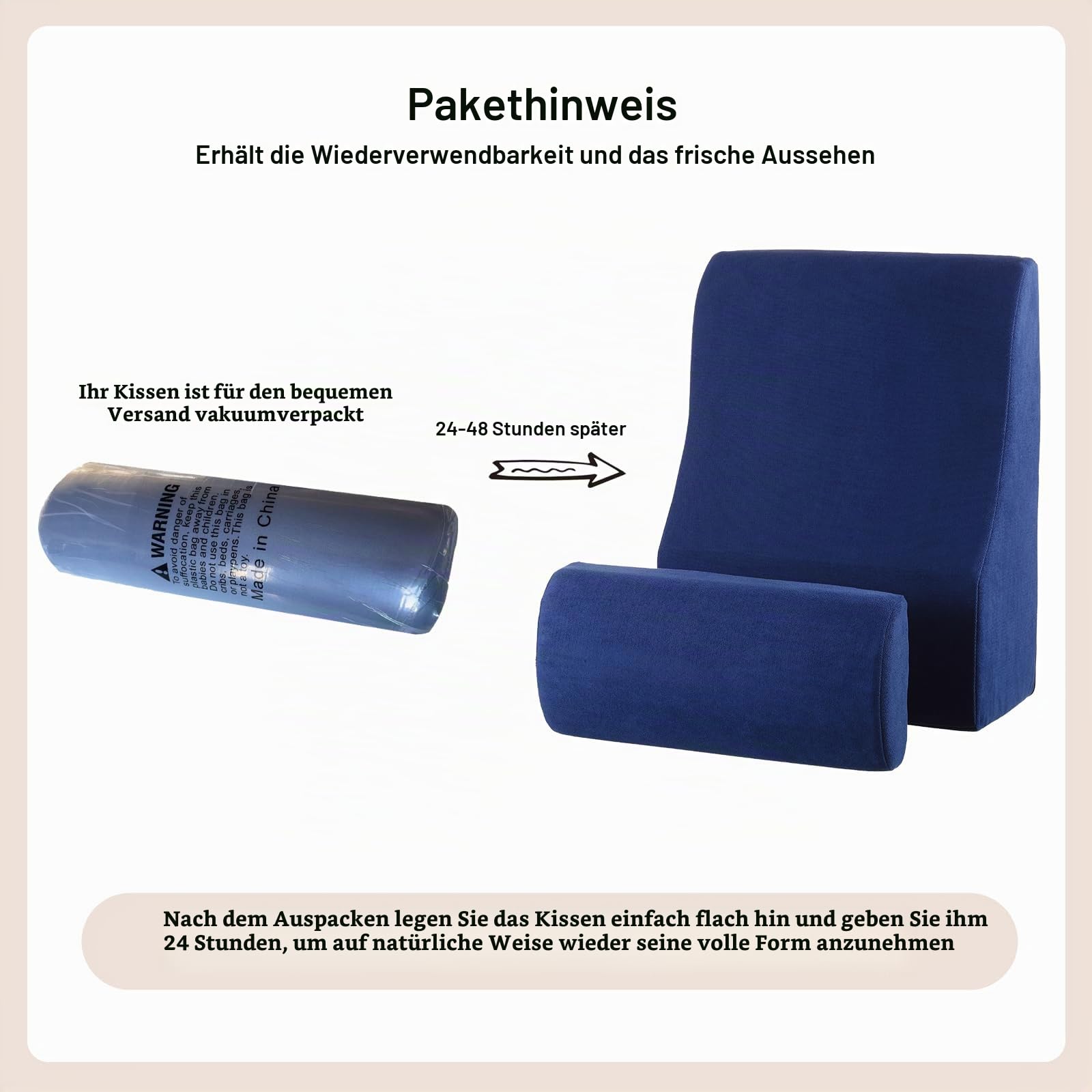 WSJHNLBEDC Lesekissen/Rückenkissen für Bett und Sofa, Memory Schaum Orthopädisches Keilkissen Verstellbare Kopfstütze und Abnehmbarer Bezug für Rücken, Nacken Und Beine, Blau, 57x45x30cm