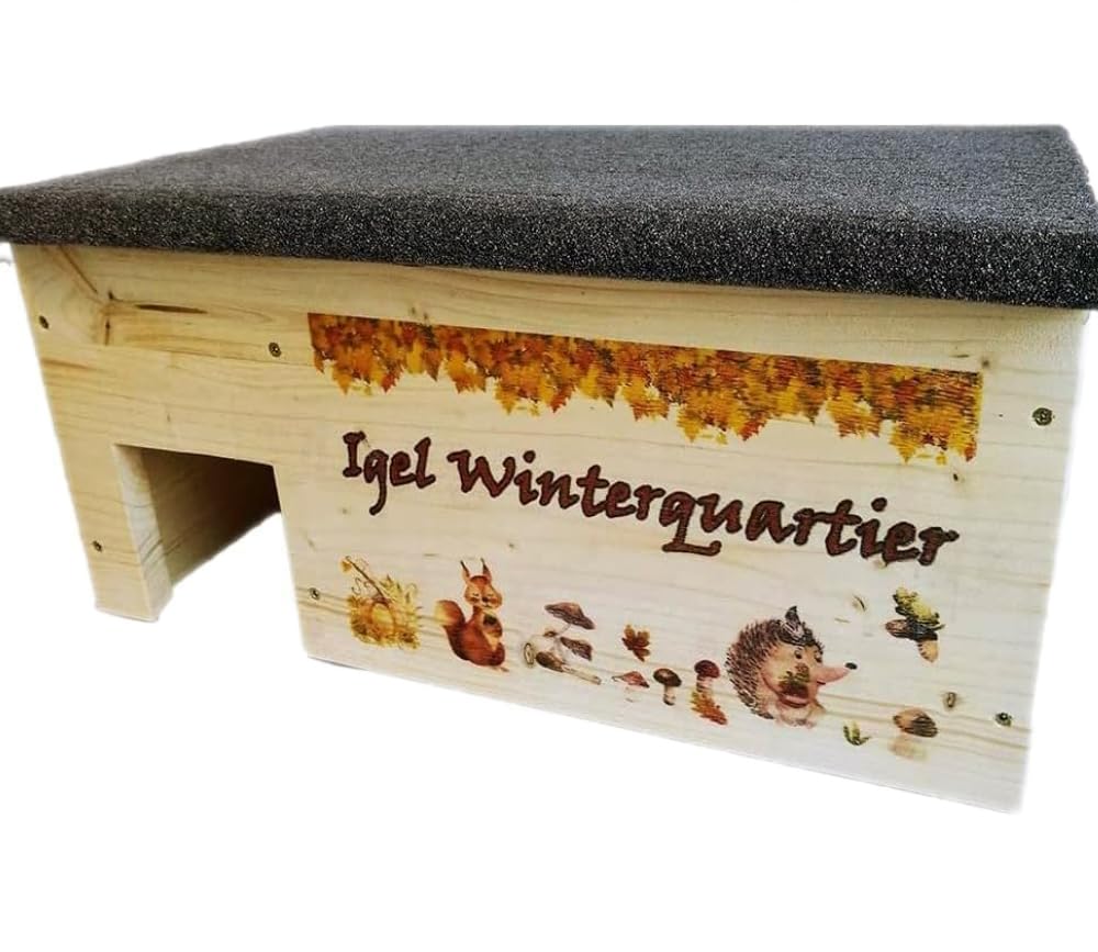 Nagerstore Igelhaus Igelhütte XXL mit Labyrintheingang Winterquartier Katzensicher Winterfest, Fichte