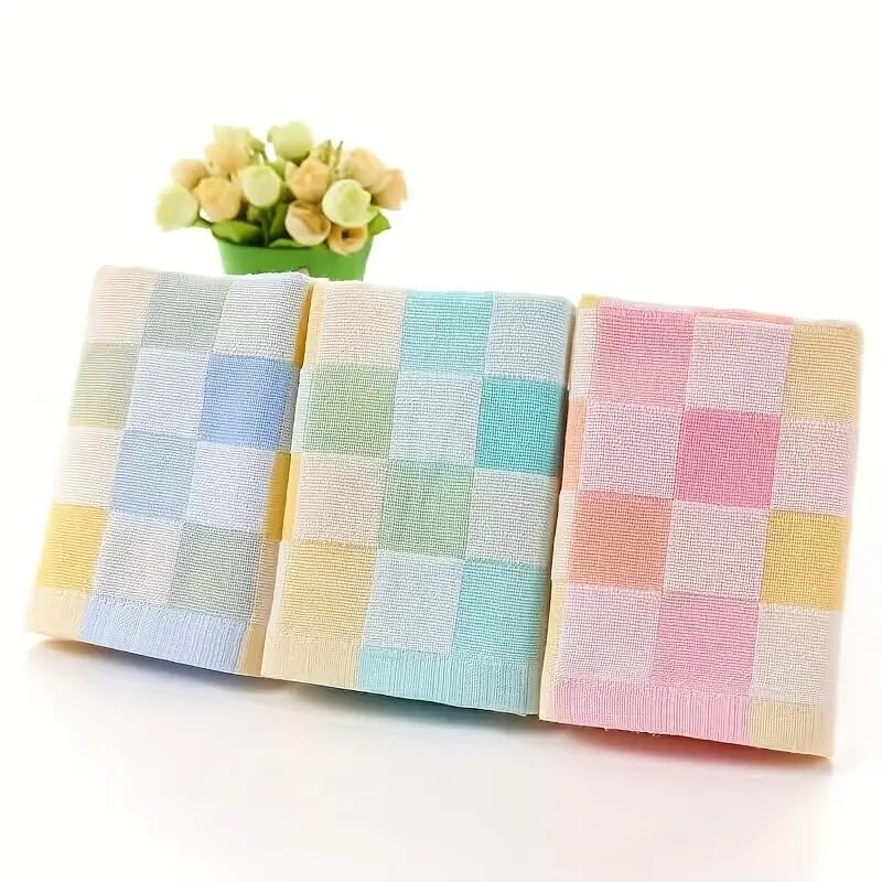 Caterpiller Baby's Soft Cotton Checkered Design Handkerchief (Pack of 5)