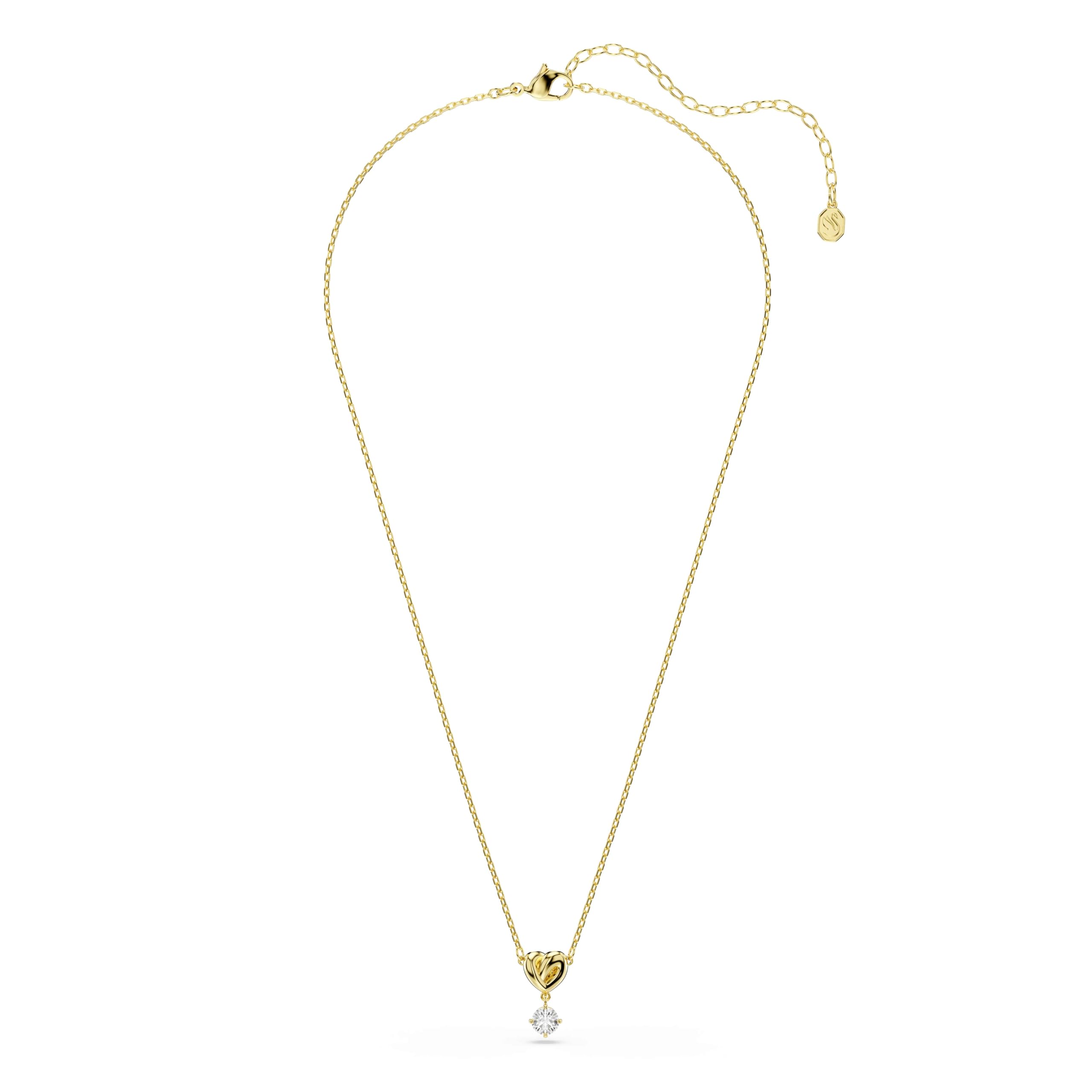 Swarovski Lifelong Collezione, Taglio rotondo, Cuore, Bianco, Placcato tonalità oro