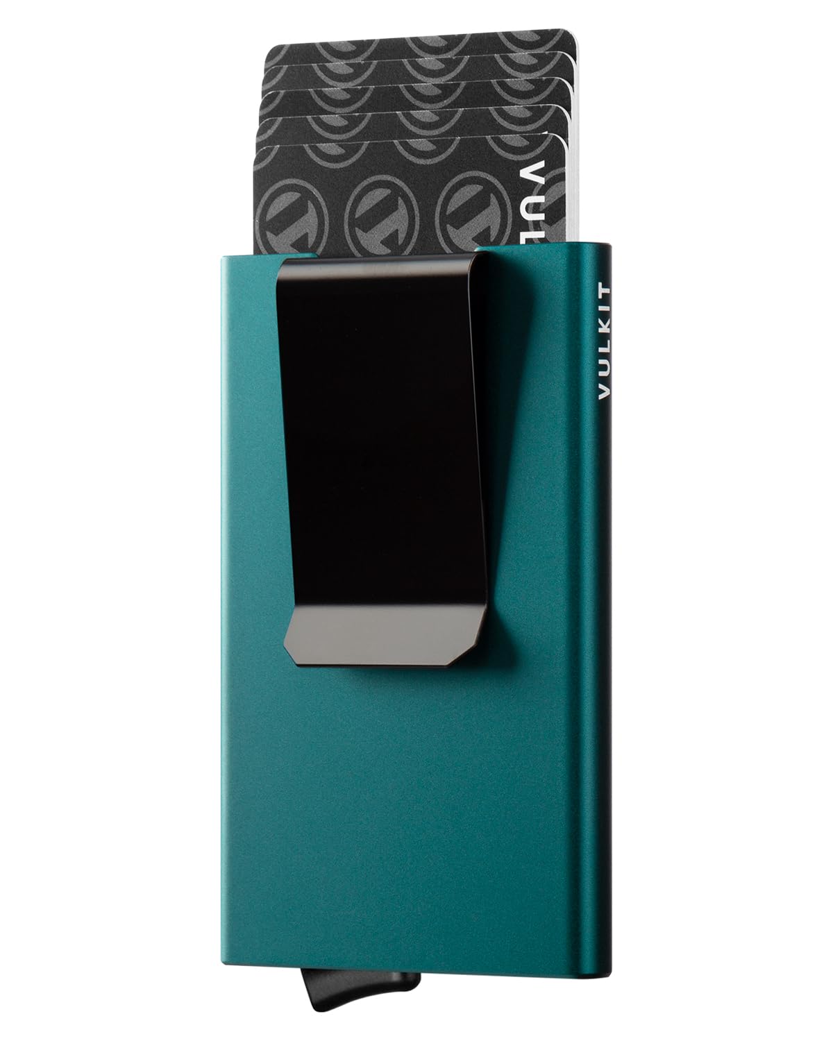 VULKIT Minimalist Wallet With Money Clip, RFID Blocking Pop Up Card Holder Slim Metal Wallet For Men