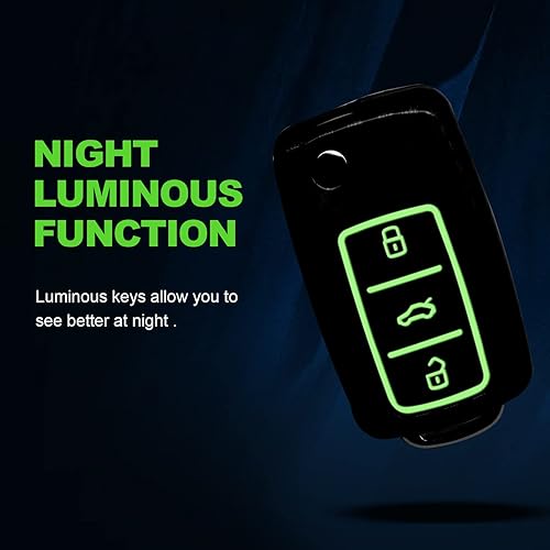 Miniatura 4 de Funda para llavero compatible con Volkswagen VW Beetle CC EOS Jetta Golf GTI Jetta Passat Phaeton R32 Rabbit TIGUAN Touareg 3 botones goma de