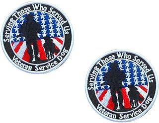 Antrix 2 Pcs Tactical Military Service Dog Serving Those Who Served Us Veteran Service Dog Patch Hook & Loop Emblem Badge Patch for Medium and Large Dog Vests Harnesses