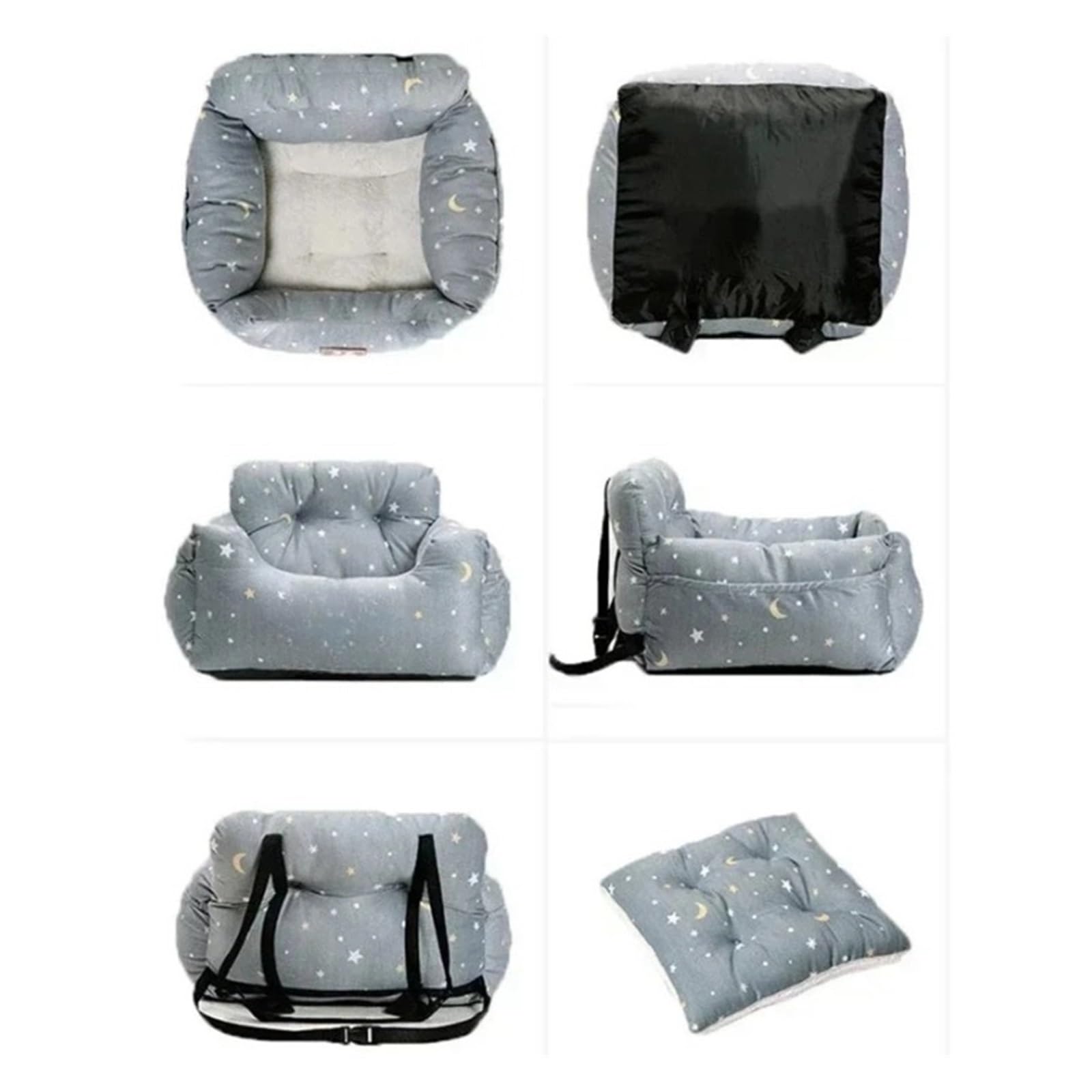 Cuscino di sicurezza per auto per animali domestici, rimovibile, lavabile, per quattro stagioni, universale, per esterni, viaggi, per interni (quadrato grigio scuro)