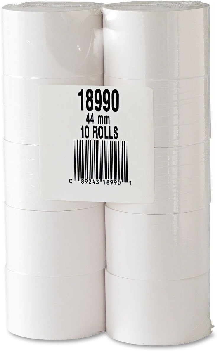 PM Company 18990 Single Ply Cash Register/POS Rolls, 1 3/4-Inch x 150 ft, White, 10/Pack