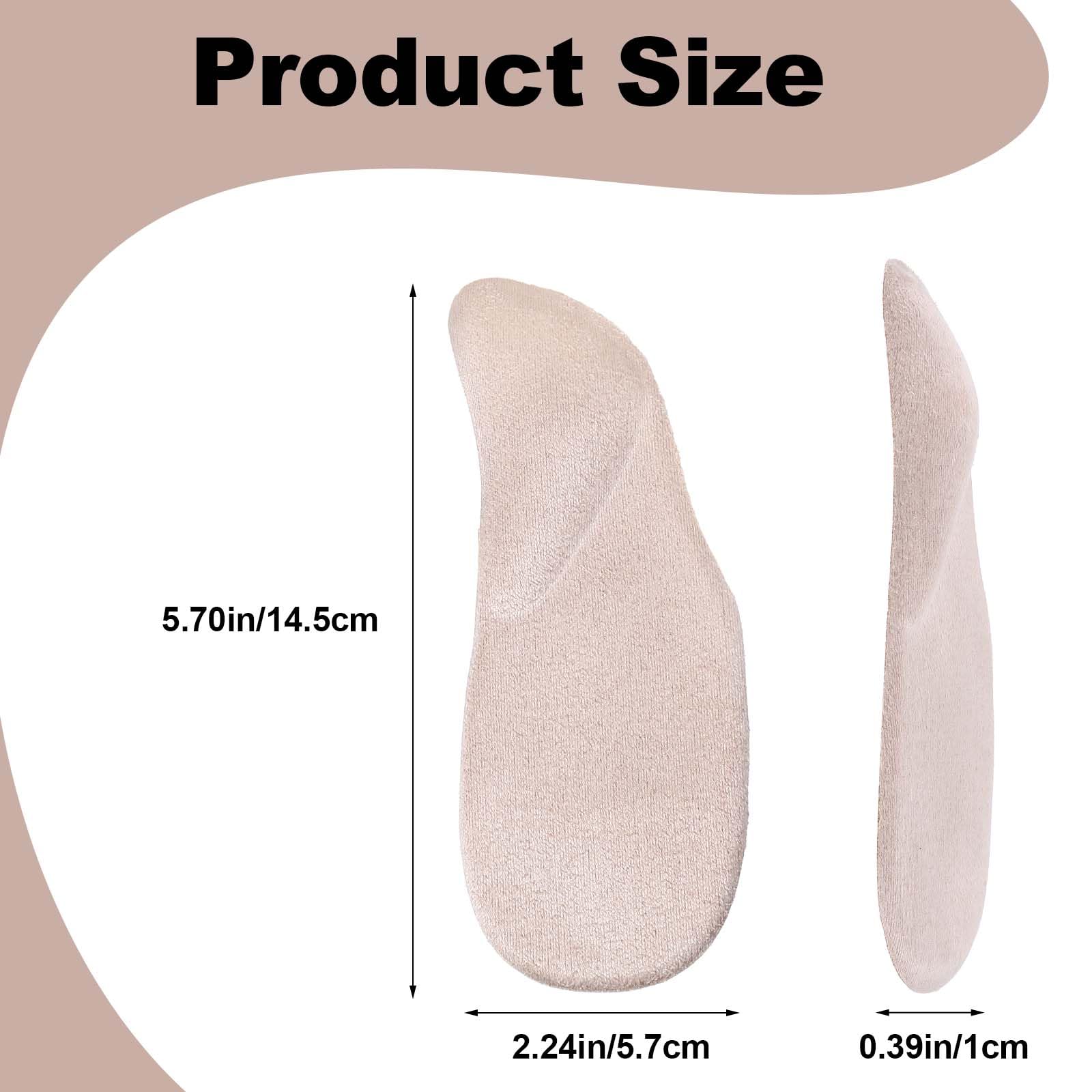 COMNICO 2 Pair Arch Support Shoe Inserts, Reusable Arch Inserts for Foot Pain Relief Arch Support Shoe Inserts for Flat Feet Plantar Fasciitis Fits Any Shoes for Women & Men